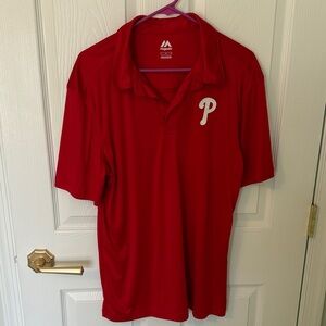 Majestic Phillies Red Polo Shirt